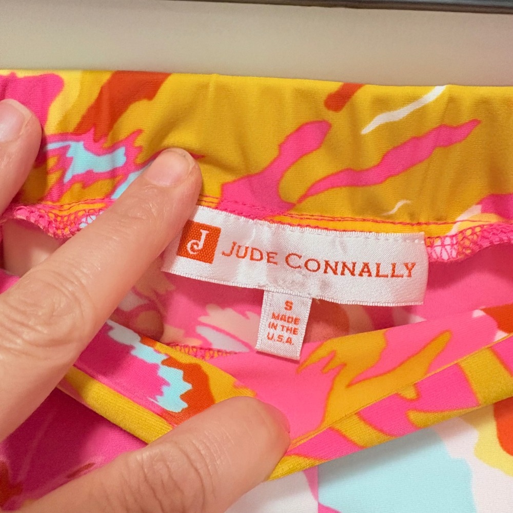 Jude Connally Womens Floral Shorts Pink Orange Yellow Size S Made in USA - Picture 4 of 10